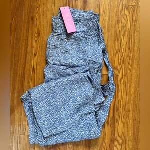 Blue Floral wide leg pants